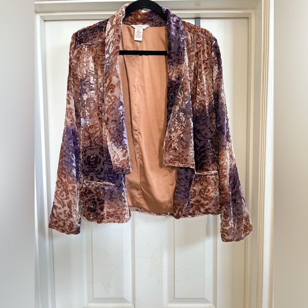 Sundance Burnout Velvet Blazer, EUC, size 6